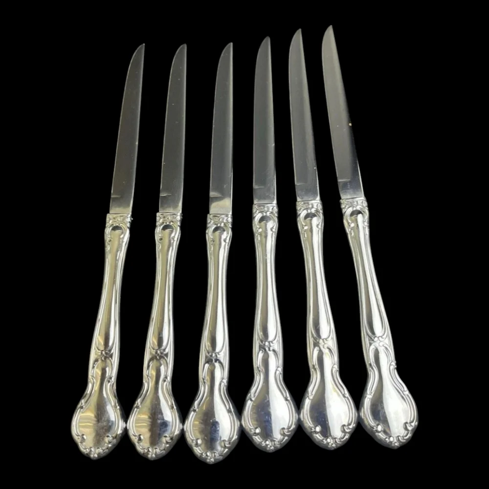 Set Of 6 VTG Carvel Hall Merrimack Towle CVH16 Glossy Stainless Steel USA 8.5